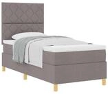 vidaXL Bett Boxspringbett mit Kopfteil Taupe 100 x 200 cm Stoff (1-tlg)