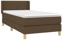vidaXL Bett Boxspringbett mit Matratze Dunkelbraun 90x190 cm Stoff