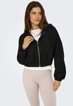 ONLY Kapuzensweatshirt ONLSCARLETT LS ELASTIC ZIP HOOD SWT NOOS schwarz XS (34)