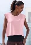 2-in-1-Shirt LASCANA ACTIVE "Tropical", Damen, Gr. XS (32/34), rosa (rosa, schwarz),