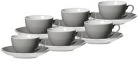 Ritzenhoff & Breker Tasse Doppio Kaffeetassen mit Untertassen 200 ml 6er Set,