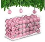 relaxdays Weihnachtsbaumkugel Weihnachtskugeln im 96er Set, Rosa