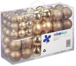 relaxdays Weihnachtsbaumkugel Weihnachtskugeln 100er Set (100 St), Champagner