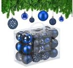 relaxdays Weihnachtsbaumkugel Weihnachtskugeln im 50er Set (50 St), blau