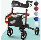 ELONEO Rollator leicht und faltbar mit Sitz, Gehhilfe 8-fach h&ouml;henverstellbar,