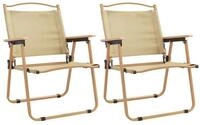 vidaXL Gartenstuhl Campingst&uuml;hle 2 Stk. Beige 54x55x78 cm Oxford-Gewebe (2 St)