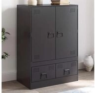 vidaXL Highboard, Highboard Schwarz 67x39x95 cm Stahl