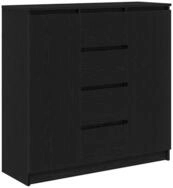 vidaXL Sideboard Sideboard mit Schubladen Schwarz Eichen-Optik 100,5x35x98,5 cm (1