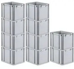 PROREGAL&reg; Stapelbox SparSet Eurobox NextGen Economy/geschlossen, Grau, 3-16 St&uuml;ck