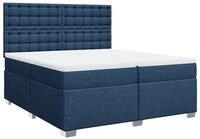 vidaXL Bett Boxspringbett mit Matratze Blau 200x200 cm Stoff