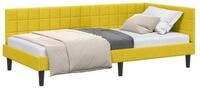 vidaXL Bett Eckbettgestell mit Kopfteil Gelb 90 cm x 190 cm Samt (1-tlg)