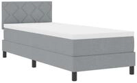 vidaXL Boxspringbett, Boxspringbett mit Matratze Hellgrau 80 x 200 cm Stoff