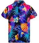 King Kameha Hawaiihemd "Pineapple" Funky Hawaii-Hemd Herren Kurzarm Front-Tasche