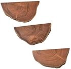 Wohnling Wandregal WL6.776 3er Set Akazie Vollholz Baumscheibe Pflanzentreppe Wand,