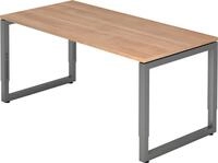 HAMMERBACHER Schreibtisch Schreibtisch O-Fu&szlig; eckig 160x80cm Nussbaum/Graphit