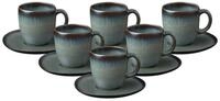 like. by Villeroy & Boch Tasse Lave Kaffeetassen mit Untertassen 190 ml 6er Set,