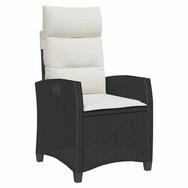 vidaXL Gartensofa, Gartensessel mit Beistelltisch Verstellbar Schwarz Poly...