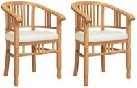 vidaXL Gartenstuhl Stuhl 2 stk. Braun Massivholz (2 St)