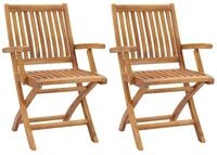 vidaXL Gartenstuhl Klappbare Gartenst&uuml;hle 2 Stk. Massivholz (2 St)