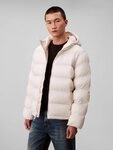 Calvin Klein Jeans Steppjacke LS NYLON MONOGRAM PUFFER JKT Mit Rundhalsausschnitt,