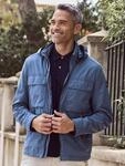 Outdoorjacke LERROS "Shell-Blouson mit abnehmbarer Kapuze", Herren, Gr. S, blau