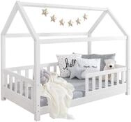 Ticaa Hausbett Kay mit Rausfallschutz aus Kiefer, Kinderbett 80x160, inkl....