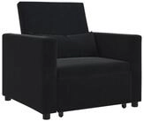 vidaXL Sessel Ausziehbare Schlafcouch Einzel mit R&auml;dern Schwarz Samt (1-St)