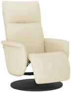 vidaXL Sessel vidaXL Relaxsessel mit Fu&szlig;teil Creme Kunstleder