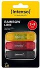 Intenso Rainbow Line USB-Stick 3 St. Retail 8 GB Schwarz, Rot, Gelb USB-A...