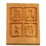 ST&Auml;DTER Ausstechform Springerle-Model 4 Motive Birnbaum 10 x 12 cm, Holz