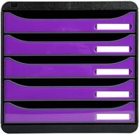 EXACOMPTA Schubladenbox Schubladenbox Big Box Plus 5 offene Schubladen Violett Glossy