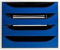 EXACOMPTA Schubladenbox ECOBOX Schubladenbox mit 4 Schubladen - Nachtblau - 2286104D,
