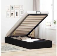 vidaXL Bett, Ottoman-Bett ohne Matratze Schwarz 80x200 cm Stoff