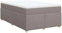 vidaXL Bett Boxspringbett mit Matratze Taupe 120x200 cm Stoff