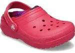 Crocs Classic Lined Bold Check Clog Hausschuh mit Warmfutter rot 30 EU