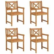 vidaXL Gartenstuhl Gartenst&uuml;hle 4 pcs Natur Massives nholz (4 St)