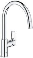 Grohe K&uuml;chenarmatur BauLoop, C-Auslauf, herausziehbarer Auslauf Mousseur