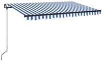 vidaXL Markise Sonnenschutz Manuell Einziehbar 400x350 cm Blau und Wei&szlig;