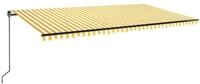 vidaXL Markise Sonnenschutz Manuell Einziehbar 600x350 cm Gelb und Wei&szlig;