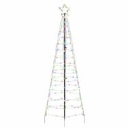vidaXL LED Baum LED Weihnachtsbaum mit Erdspie&szlig;en Mehrfarbig 250 cm Eisen
