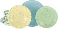CreaTable Teller-Set Confetti, Teller Set 12-tlg. (12-tlg), 4 Personen, Steinzeug,