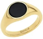 Amor Fingerring, mit Onyx gelb|goldfarben|schwarz 58