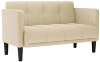 vidaXL Sofa Zweisitzer-Sofa Creme 111 cm Stoff, 1 Teile