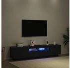 vidaXL TV-Schrank TV-Schrankset 2 pcs Schwarz 180 x 35 x 40 cm Holzwerkstoff