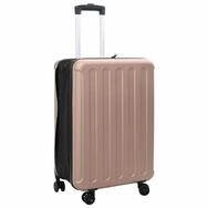 vidaXL Trolley Koffer mit Schloss Ros&eacute;gold 43 x 27 x 66 cm ABS Kunststoff