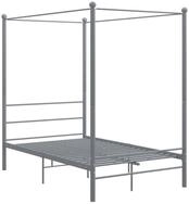 vidaXL Himmelbett, Baldachin Bett Grau Metall 140x200 cm