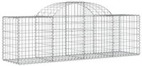 vidaXL Gabionenzaun, Gabionen mit Hochbogen 10 Stk. 200x50x60/80 cm Verzinktes...