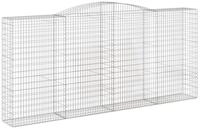 vidaXL Blumentopf Gabionen mit Hochbogen 3 Stk. 400x50x180/200cm Verzinktes...