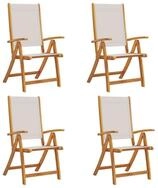 vidaXL Gartenstuhl Klappst&uuml;hle, 4 St&uuml;ck, Massivholz und Textilene (4 St),