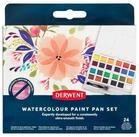 Derwent Aquarellfarbe DERWENT Wasserfarbkasten 24 halbe N&auml;pfchen
